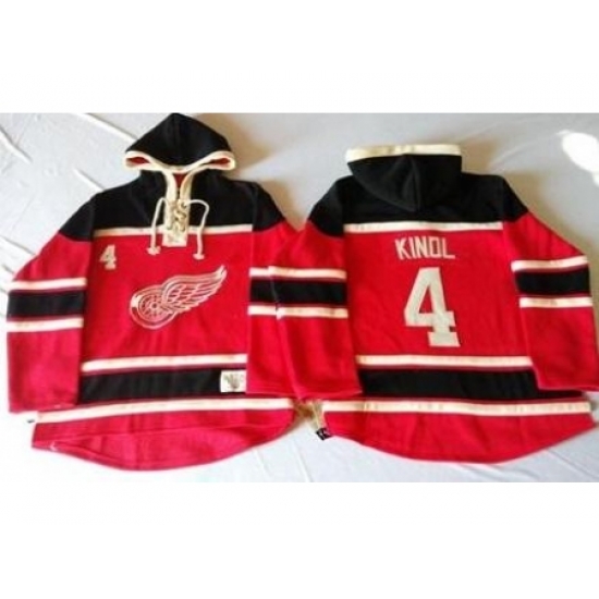 Detroit Red Wings 4 Jakub Kindl Red Sawyer Hooded Sweatshirt Stitched NHL Jersey Detroit Red Wings 4 Jakub Kindl Red Sawyer Hooded Sweatshirt Stitched NHL Jersey