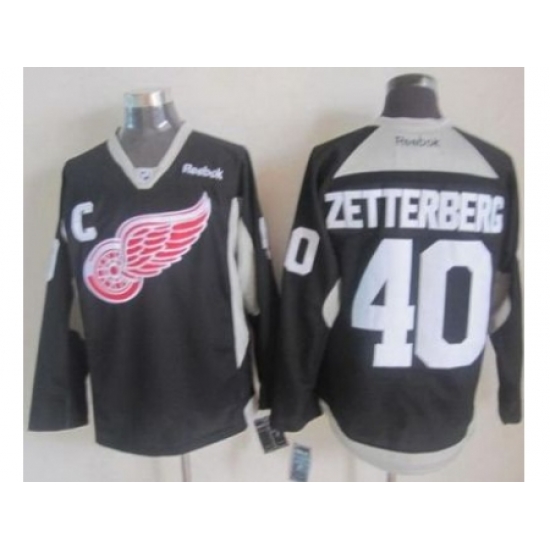 Detroit Red Wings #40 Henrik Zetterberg Black Practice Stitched NHL Jersey Detroit Red Wings #40 Henrik Zetterberg Black Practice Stitched NHL Jersey