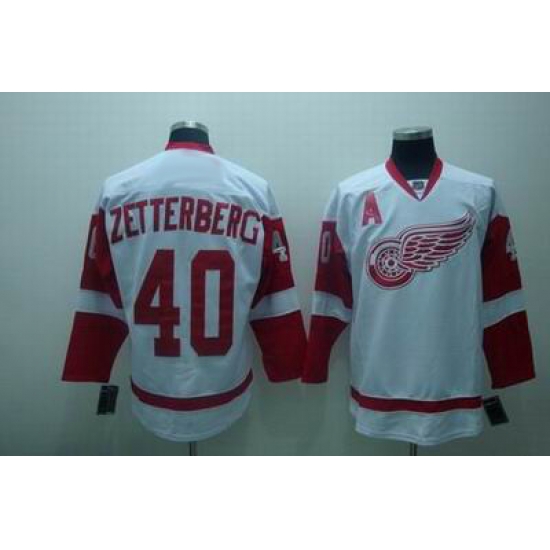 Detroit Red Wings #40 Zetterberg white Jerseys A patch Detroit Red Wings #40 Zetterberg white Jerseys A patch