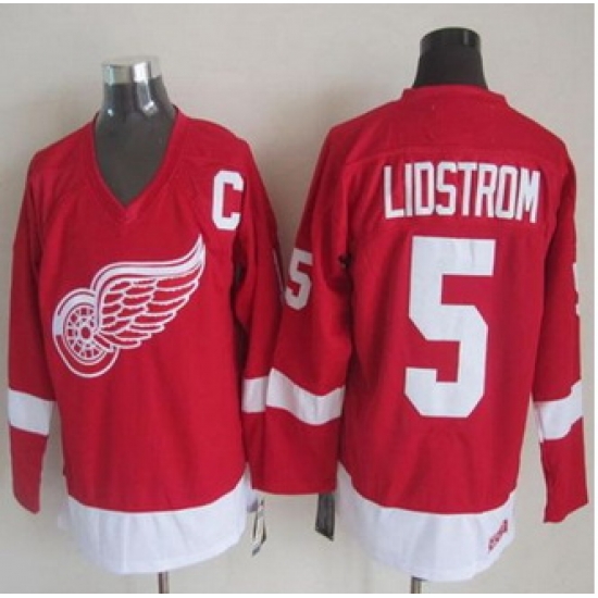 Detroit Red Wings #5 Nicklas Lidstrom Red CCM Throwback Stitched NHL Jersey Detroit Red Wings #5 Nicklas Lidstrom Red CCM Throwback Stitched NHL Jersey