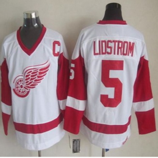 Detroit Red Wings #5 Nicklas Lidstrom White CCM Throwback Stitched NHL Jersey Detroit Red Wings #5 Nicklas Lidstrom White CCM Throwback Stitched NHL Jersey