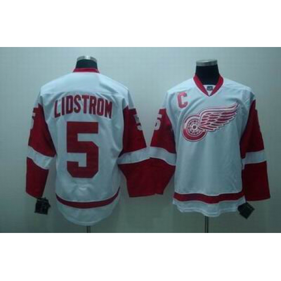 Detroit Red Wings #5 Nicklas lidstrom white Jerseys C patch Detroit Red Wings #5 Nicklas lidstrom white Jerseys C patch