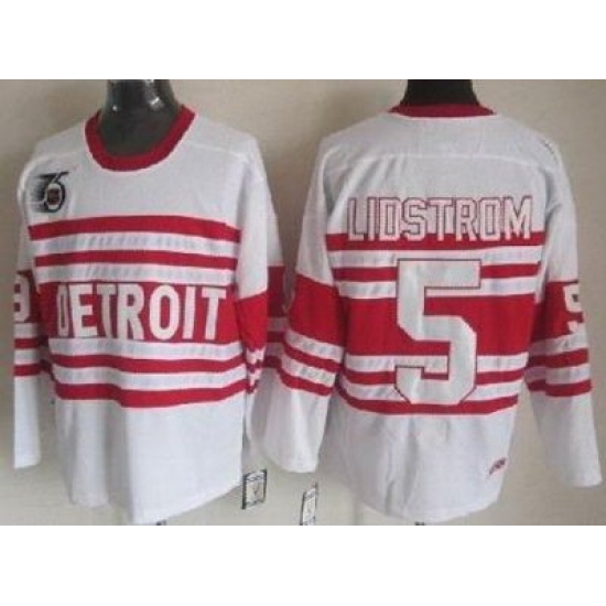 Detroit Red Wings 5# lidstromAuthentic White 75TH CCM NHL Jerseys Detroit Red Wings 5# lidstromAuthentic White 75TH CCM NHL Jerseys