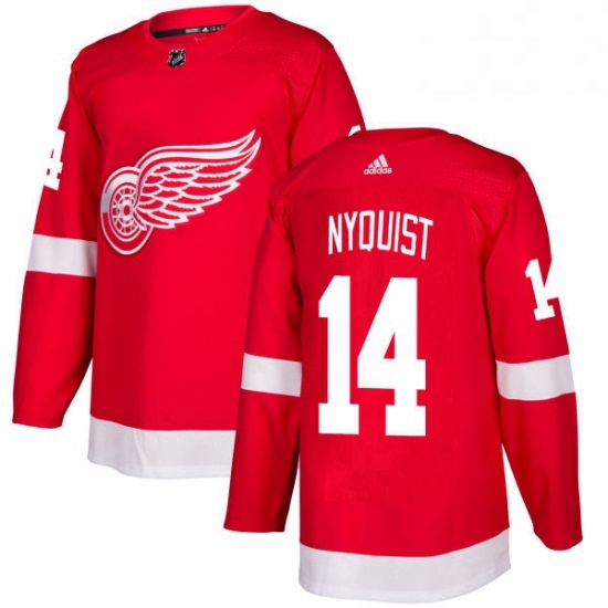Mens Adidas Detroit Red Wings 14 Gustav Nyquist Authentic Red Home NHL Jersey Mens Adidas Detroit Red Wings 14 Gustav Nyquist Authentic Red Home NHL Jersey
