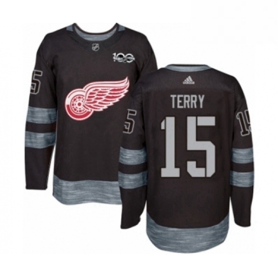 Mens Adidas Detroit Red Wings 15 Chris Terry Authentic Black 1917 2017 100th Anniversary NHL Jersey Mens Adidas Detroit Red Wings 15 Chris Terry Authentic Black 1917 2017 100th Anniversary NHL Jersey