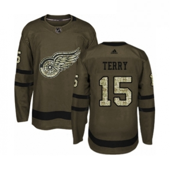Mens Adidas Detroit Red Wings 15 Chris Terry Authentic Green Salute to Service NHL Jersey Mens Adidas Detroit Red Wings 15 Chris Terry Authentic Green Salute to Service NHL Jersey