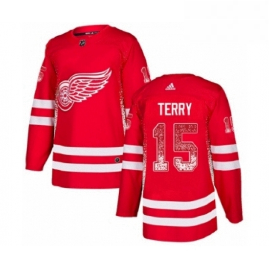 Mens Adidas Detroit Red Wings 15 Chris Terry Authentic Red Drift Fashion NHL Jersey Mens Adidas Detroit Red Wings 15 Chris Terry Authentic Red Drift Fashion NHL Jersey