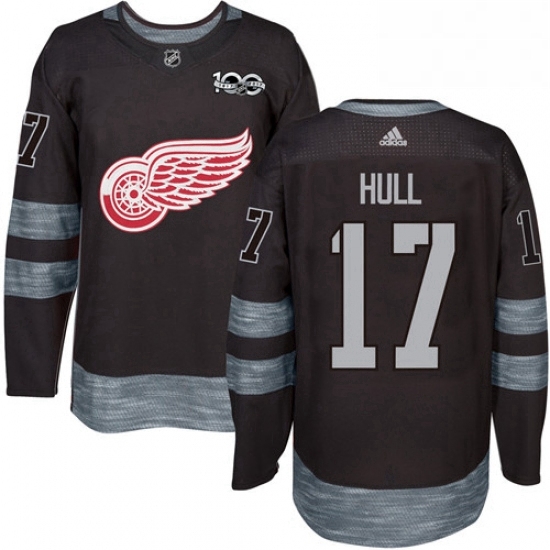 Mens Adidas Detroit Red Wings 17 Brett Hull Authentic Black 1917 2017 100th Anniversary NHL Jersey Mens Adidas Detroit Red Wings 17 Brett Hull Authentic Black 1917 2017 100th Anniversary NHL Jersey