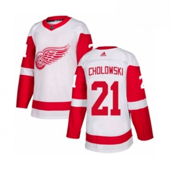 Mens Adidas Detroit Red Wings 21 Dennis Cholowski Authentic White Away NHL Jersey Mens Adidas Detroit Red Wings 21 Dennis Cholowski Authentic White Away NHL Jersey