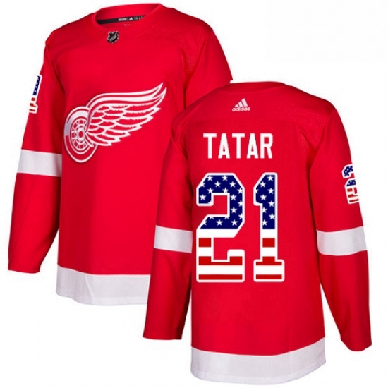 Mens Adidas Detroit Red Wings 21 Tomas Tatar Authentic Red USA Flag Fashion NHL Jersey Mens Adidas Detroit Red Wings 21 Tomas Tatar Authentic Red USA Flag Fashion NHL Jersey