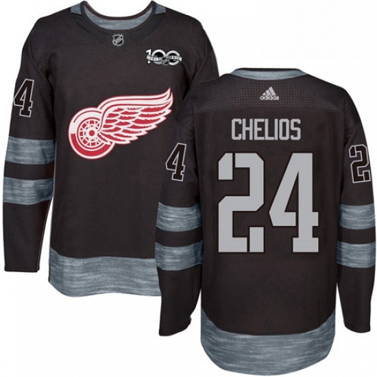 Mens Adidas Detroit Red Wings 24 Chris Chelios Premier Black 1917 2017 100th Anniversary NHL Jersey Mens Adidas Detroit Red Wings 24 Chris Chelios Premier Black 1917 2017 100th Anniversary NHL Jersey