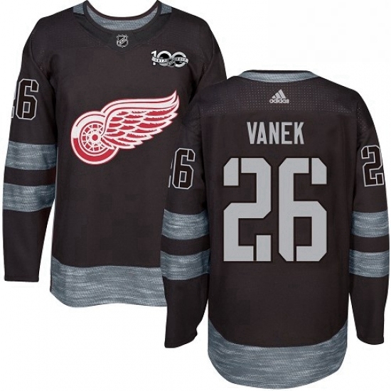 Mens Adidas Detroit Red Wings 26 Thomas Vanek Authentic Black 1917 2017 100th Anniversary NHL Jersey Mens Adidas Detroit Red Wings 26 Thomas Vanek Authentic Black 1917 2017 100th Anniversary NHL Jersey