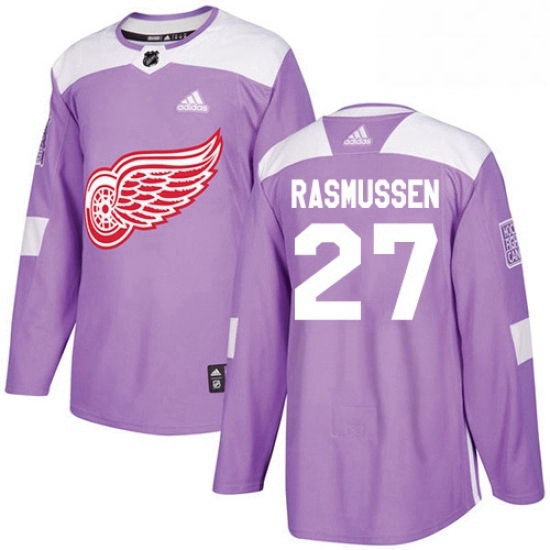 Mens Adidas Detroit Red Wings 27 Michael Rasmussen Authentic Purple Fights Cancer Practice NHL Jersey Mens Adidas Detroit Red Wings 27 Michael Rasmussen Authentic Purple Fights Cancer Practice NHL Jersey