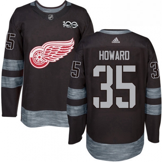 Mens Adidas Detroit Red Wings 35 Jimmy Howard Authentic Black 1917 2017 100th Anniversary NHL Jersey Mens Adidas Detroit Red Wings 35 Jimmy Howard Authentic Black 1917 2017 100th Anniversary NHL Jersey