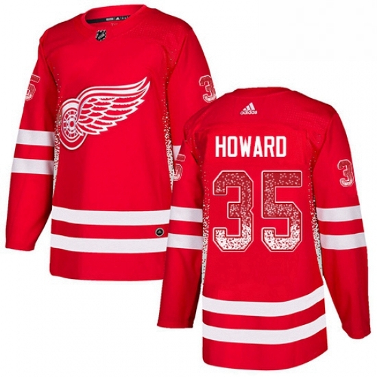 Mens Adidas Detroit Red Wings 35 Jimmy Howard Authentic Red Drift Fashion NHL Jersey Mens Adidas Detroit Red Wings 35 Jimmy Howard Authentic Red Drift Fashion NHL Jersey