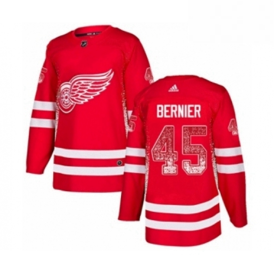 Mens Adidas Detroit Red Wings 45 Jonathan Bernier Authentic Red Drift Fashion NHL Jersey Mens Adidas Detroit Red Wings 45 Jonathan Bernier Authentic Red Drift Fashion NHL Jersey