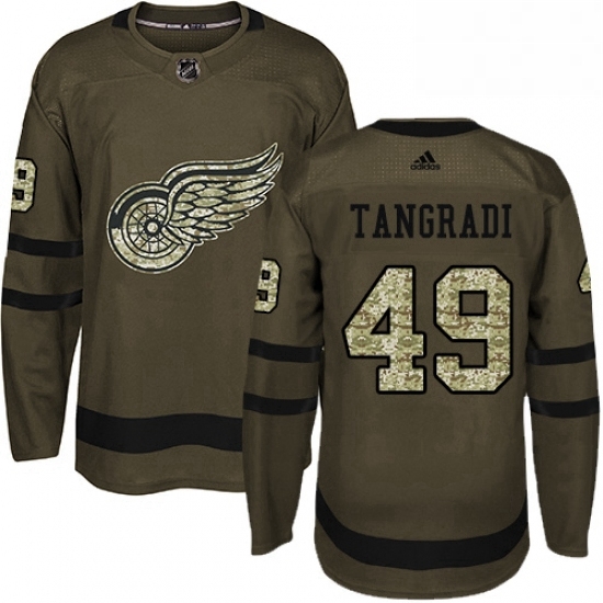 Mens Adidas Detroit Red Wings 49 Eric Tangradi Premier Green Salute to Service NHL Jersey Mens Adidas Detroit Red Wings 49 Eric Tangradi Premier Green Salute to Service NHL Jersey