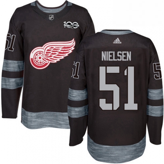 Mens Adidas Detroit Red Wings 51 Frans Nielsen Authentic Black 1917 2017 100th Anniversary NHL Jersey Mens Adidas Detroit Red Wings 51 Frans Nielsen Authentic Black 1917 2017 100th Anniversary NHL Jersey