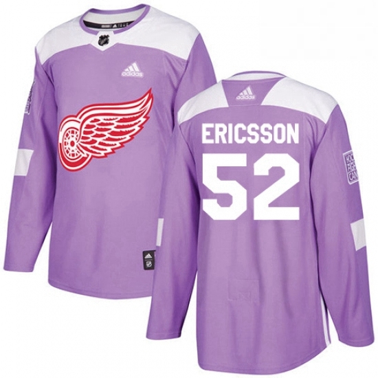 Mens Adidas Detroit Red Wings 52 Jonathan Ericsson Authentic Purple Fights Cancer Practice NHL Jersey Mens Adidas Detroit Red Wings 52 Jonathan Ericsson Authentic Purple Fights Cancer Practice NHL Jersey