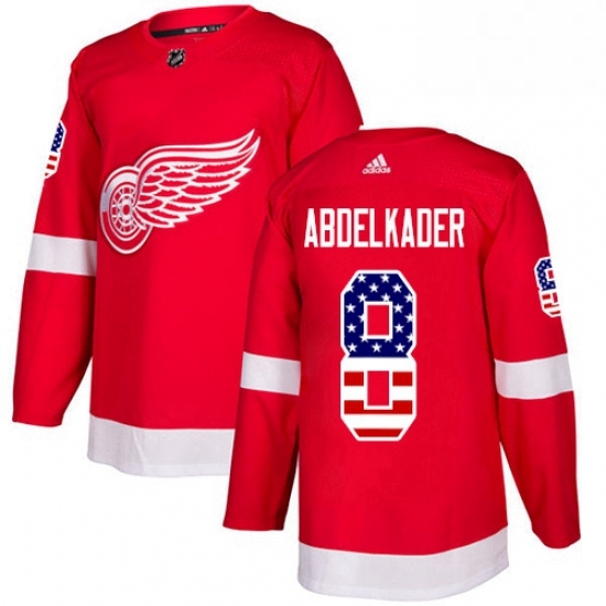 Mens Adidas Detroit Red Wings 8 Justin Abdelkader Authentic Red USA Flag Fashion NHL Jersey Mens Adidas Detroit Red Wings 8 Justin Abdelkader Authentic Red USA Flag Fashion NHL Jersey
