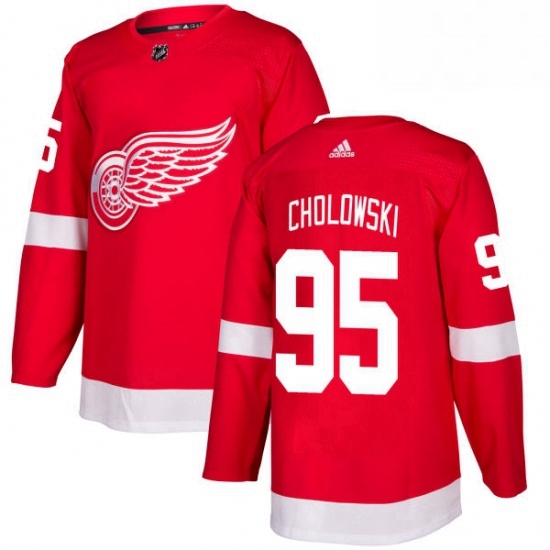 Mens Adidas Detroit Red Wings 95 Dennis Cholowski Authentic Red Home NHL Jersey Mens Adidas Detroit Red Wings 95 Dennis Cholowski Authentic Red Home NHL Jersey