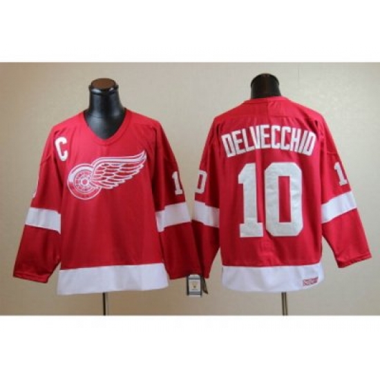 NHL Jerseys Detroit Red Wings #10 Delvecchio CCM Throwback red NHL Jerseys Detroit Red Wings #10 Delvecchio CCM Throwback red