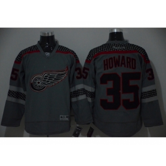 NHL detroit red wings #35 Jimmy Howard Charcoal Cross Check Fashion jerseys NHL detroit red wings #35 Jimmy Howard Charcoal Cross Check Fashion jerseys