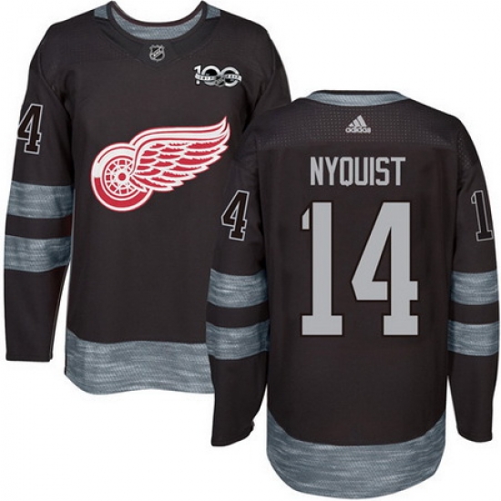Red Wings #14 Gustav Nyquist Black 1917 2017 100th Anniversary Stitched NHL Jersey Red Wings #14 Gustav Nyquist Black 1917 2017 100th Anniversary Stitched NHL Jersey