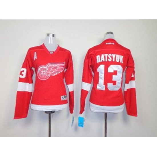 Women NHL Detroit Red Wings #13 Datsyuk red Jerseys Women NHL Detroit Red Wings #13 Datsyuk red Jerseys