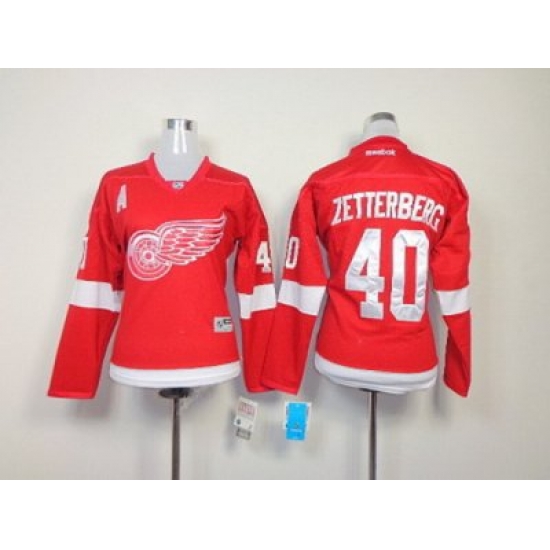 Women NHL Detroit Red Wings #40 Zetterberg red Jerseys Women NHL Detroit Red Wings #40 Zetterberg red Jerseys