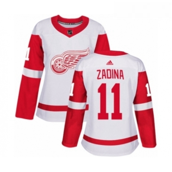 Womens Adidas Detroit Red Wings 11 Filip Zadina Authentic White Away NHL Jersey Womens Adidas Detroit Red Wings 11 Filip Zadina Authentic White Away NHL Jersey