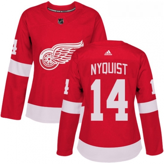 Womens Adidas Detroit Red Wings 14 Gustav Nyquist Authentic Red Home NHL Jersey Womens Adidas Detroit Red Wings 14 Gustav Nyquist Authentic Red Home NHL Jersey