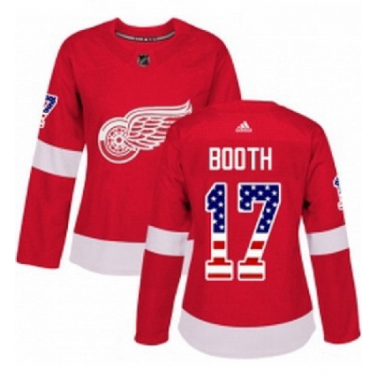 Womens Adidas Detroit Red Wings 17 David Booth Authentic Red USA Flag Fashion NHL Jersey Womens Adidas Detroit Red Wings 17 David Booth Authentic Red USA Flag Fashion NHL Jersey