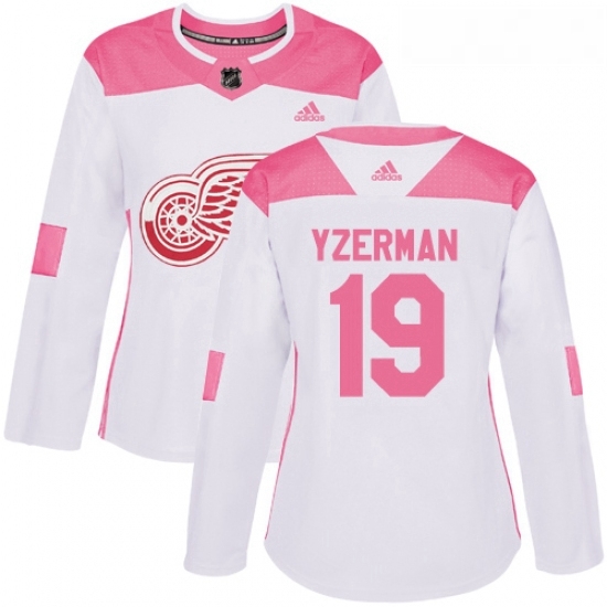 Womens Adidas Detroit Red Wings 19 Steve Yzerman Authentic WhitePink Fashion NHL Jersey Womens Adidas Detroit Red Wings 19 Steve Yzerman Authentic WhitePink Fashion NHL Jersey