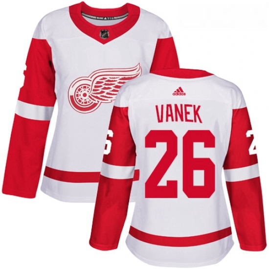Womens Adidas Detroit Red Wings 26 Thomas Vanek Authentic White Away NHL Jersey Womens Adidas Detroit Red Wings 26 Thomas Vanek Authentic White Away NHL Jersey