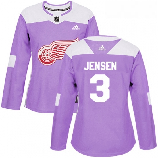 Womens Adidas Detroit Red Wings 3 Nick Jensen Authentic Purple Fights Cancer Practice NHL Jersey Womens Adidas Detroit Red Wings 3 Nick Jensen Authentic Purple Fights Cancer Practice NHL Jersey