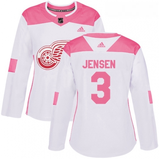 Womens Adidas Detroit Red Wings 3 Nick Jensen Authentic WhitePink Fashion NHL Jersey Womens Adidas Detroit Red Wings 3 Nick Jensen Authentic WhitePink Fashion NHL Jersey