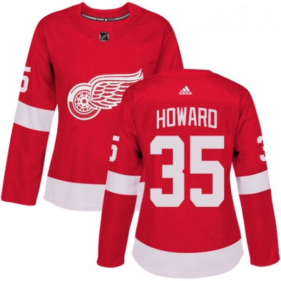 Womens Adidas Detroit Red Wings 35 Jimmy Howard Authentic Red Home NHL Jersey Womens Adidas Detroit Red Wings 35 Jimmy Howard Authentic Red Home NHL Jersey