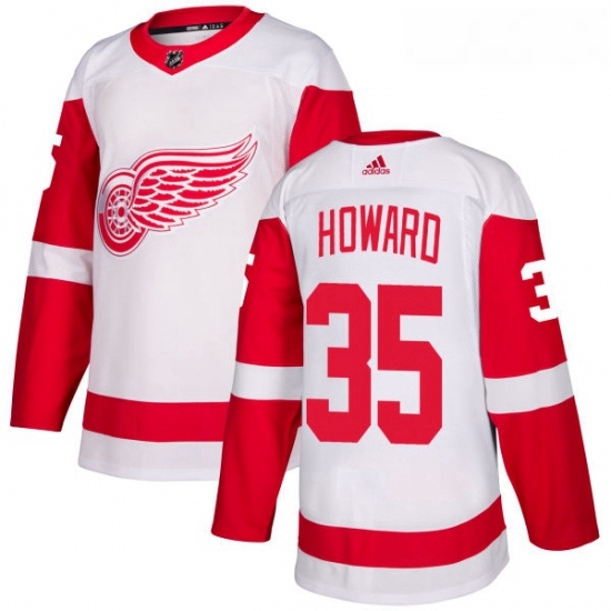 Womens Adidas Detroit Red Wings 35 Jimmy Howard Authentic White Away NHL Jersey Womens Adidas Detroit Red Wings 35 Jimmy Howard Authentic White Away NHL Jersey