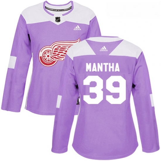 Womens Adidas Detroit Red Wings 39 Anthony Mantha Authentic Purple Fights Cancer Practice NHL Jersey Womens Adidas Detroit Red Wings 39 Anthony Mantha Authentic Purple Fights Cancer Practice NHL Jersey