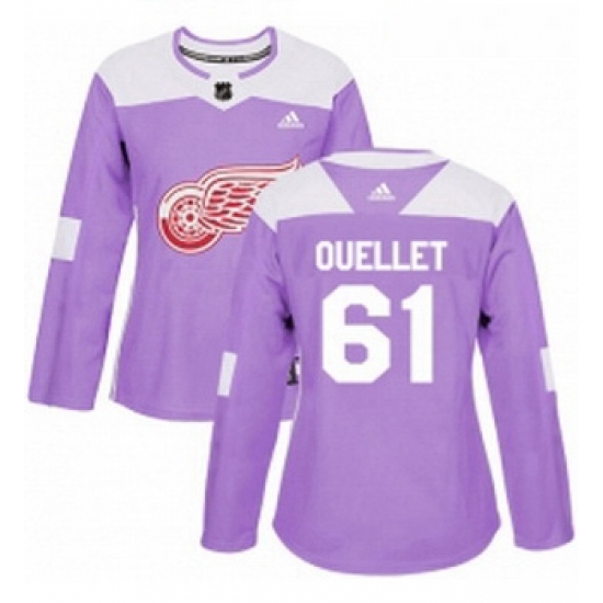 Womens Adidas Detroit Red Wings 61 Xavier Ouellet Authentic Purple Fights Cancer Practice NHL Jersey Womens Adidas Detroit Red Wings 61 Xavier Ouellet Authentic Purple Fights Cancer Practice NHL Jersey