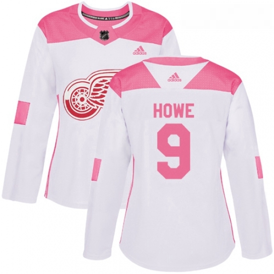 Womens Adidas Detroit Red Wings 9 Gordie Howe Authentic WhitePink Fashion NHL Jersey Womens Adidas Detroit Red Wings 9 Gordie Howe Authentic WhitePink Fashion NHL Jersey