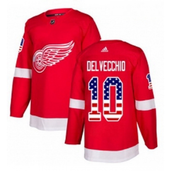 Youth Adidas Detroit Red Wings 10 Alex Delvecchio Authentic Red USA Flag Fashion NHL Jersey Youth Adidas Detroit Red Wings 10 Alex Delvecchio Authentic Red USA Flag Fashion NHL Jersey