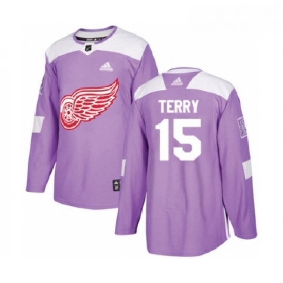 Youth Adidas Detroit Red Wings 15 Chris Terry Authentic Purple Fights Cancer Practice NHL Jersey Youth Adidas Detroit Red Wings 15 Chris Terry Authentic Purple Fights Cancer Practice NHL Jersey
