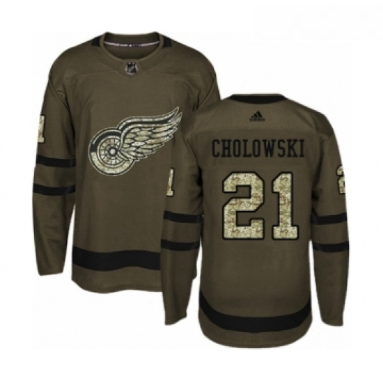Youth Adidas Detroit Red Wings 21 Dennis Cholowski Premier Green Salute to Service NHL Jersey Youth Adidas Detroit Red Wings 21 Dennis Cholowski Premier Green Salute to Service NHL Jersey