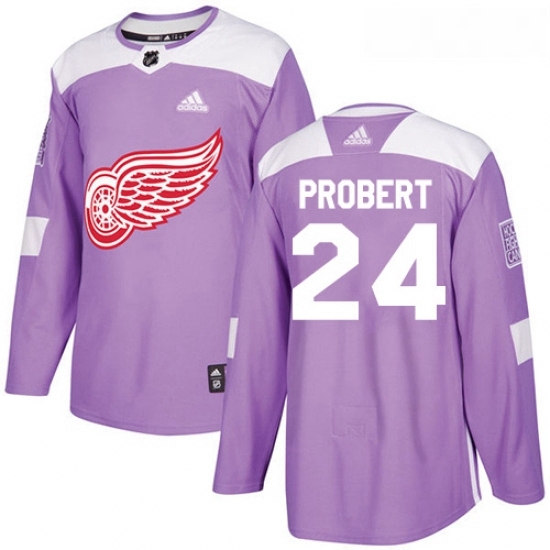 Youth Adidas Detroit Red Wings 24 Bob Probert Authentic Purple Fights Cancer Practice NHL Jersey Youth Adidas Detroit Red Wings 24 Bob Probert Authentic Purple Fights Cancer Practice NHL Jersey