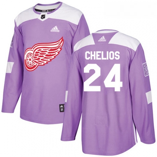 Youth Adidas Detroit Red Wings 24 Chris Chelios Authentic Purple Fights Cancer Practice NHL Jersey Youth Adidas Detroit Red Wings 24 Chris Chelios Authentic Purple Fights Cancer Practice NHL Jersey