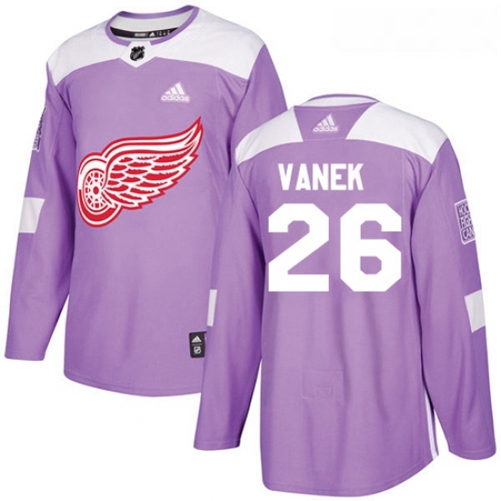 Youth Adidas Detroit Red Wings 26 Thomas Vanek Authentic Purple Fights Cancer Practice NHL Jersey Youth Adidas Detroit Red Wings 26 Thomas Vanek Authentic Purple Fights Cancer Practice NHL Jersey