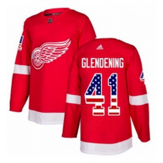 Youth Adidas Detroit Red Wings 41 Luke Glendening Authentic Red USA Flag Fashion NHL Jersey Youth Adidas Detroit Red Wings 41 Luke Glendening Authentic Red USA Flag Fashion NHL Jersey