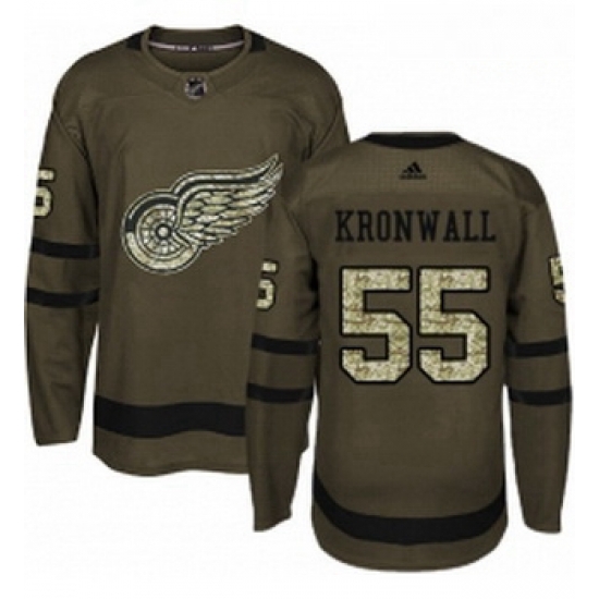 Youth Adidas Detroit Red Wings 55 Niklas Kronwall Premier Green Salute to Service NHL Jersey Youth Adidas Detroit Red Wings 55 Niklas Kronwall Premier Green Salute to Service NHL Jersey